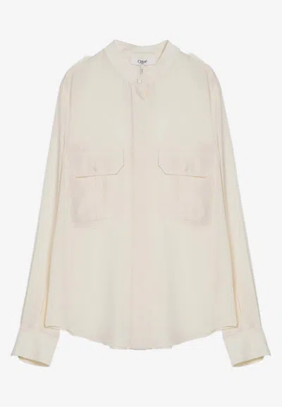 CHLOÉ SILK BUTTONED BLOUSE