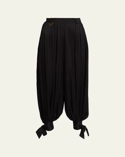 CHLOÉ SILK CHARMEUSE BALLOON-LEG ANKLE TROUSERS