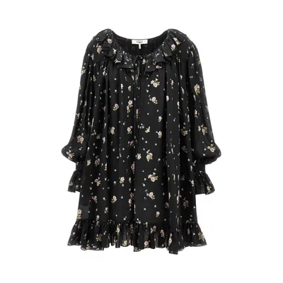 CHLOÉ SILK CHARMEUSE GATHERED MINI DRESS