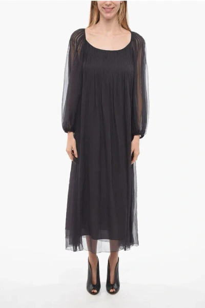 Chloé Silk Chiffon Maxidress In Black