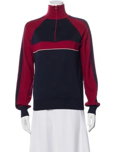 Pre-owned Chloé Silk Colorblock Pattern Sweatshirt In Blue