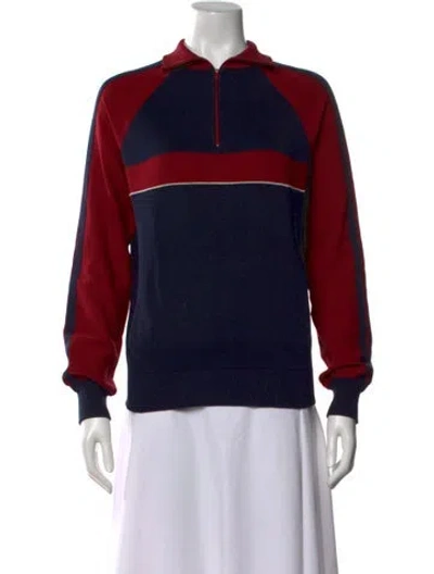 Pre-owned Chloé Silk Colorblock Pattern Top In Multi