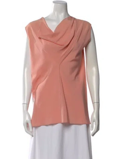 Pre-owned Chloé Silk Cowl Neck Blouse In Pink