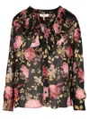 Chloé V-neck Floral Print Ruffled Blouse In Multicolor