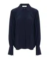 Chloé Silk Crepe Chine Shirt In Blue
