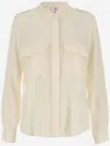 Chloé Pokets Classic Turtle Neck Shirt Clothing In Ivory
