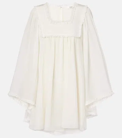 Chloé Silk Organza Top In White