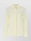 CHLOÉ SILK CREPE SHIRT WITH LACE INSERT ACCENTS