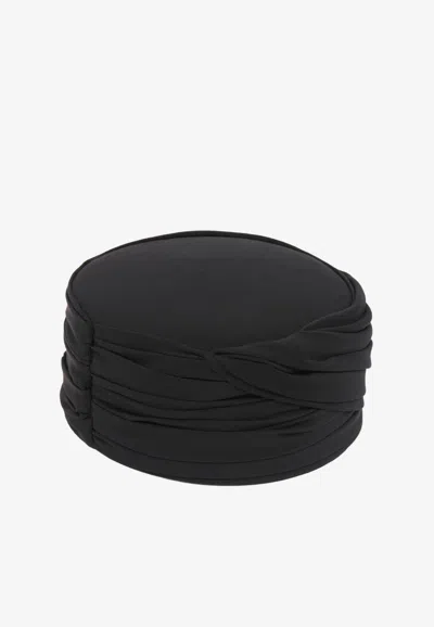 Chloé Silk Crepe Toque Hat In Black