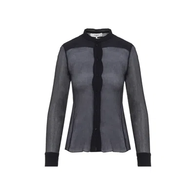 Chloé Silk Crepon Shirt In Black