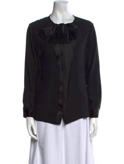 Pre-owned Chloé Silk Crew Neck Blouse In Black