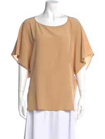 Pre-owned Chloé Silk Crew Neck Blouse In Neutral