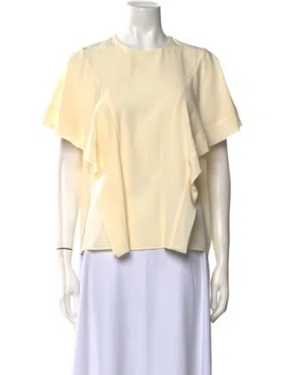 Pre-owned Chloé Silk Crew Neck Blouse In Neutral