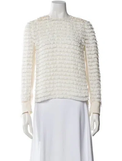 Pre-owned Chloé Silk Crew Neck Blouse In Neutral