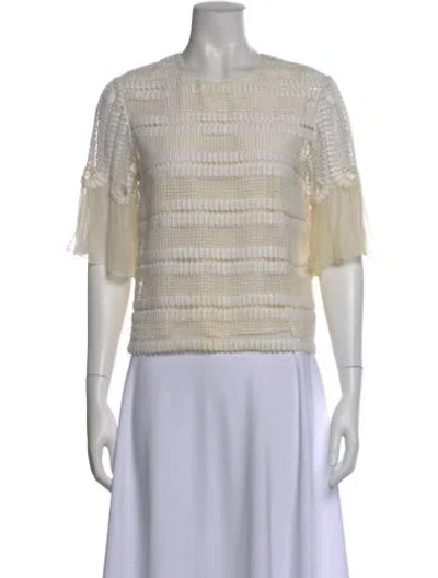 Pre-owned Chloé Silk Crew Neck Blouse In Neutral
