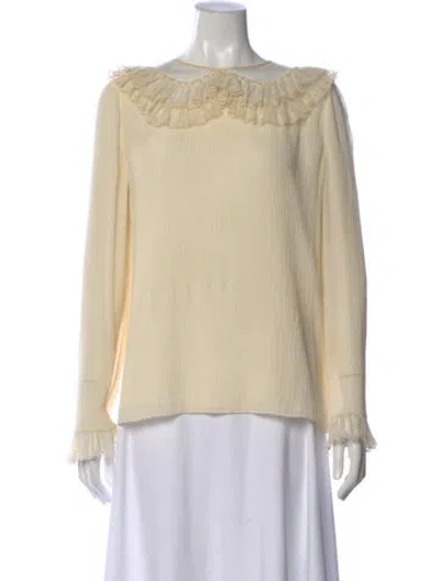 Pre-owned Chloé Silk Crew Neck Blouse In Neutral