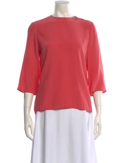 Pre-owned Chloé Silk Crew Neck Blouse In Pink