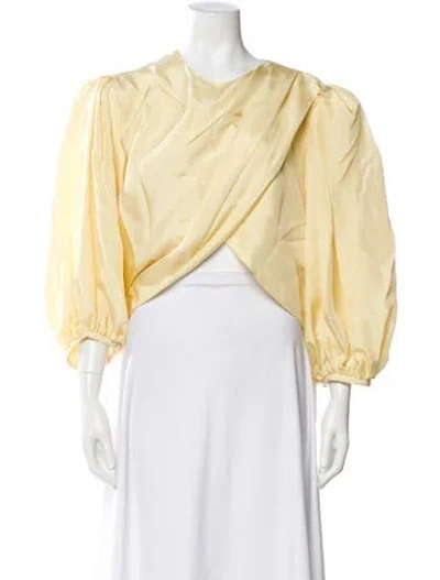 Pre-owned Chloé Silk Crew Neck Blouse In Yellow