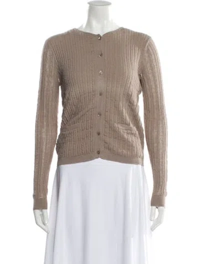 Pre-owned Chloé Silk Crew Neck Sweater In Neutral