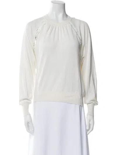 Pre-owned Chloé Silk Crew Neck Sweatshirt In Neutral
