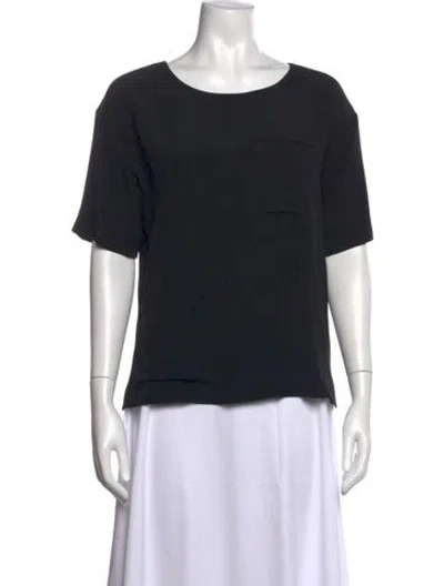 Pre-owned Chloé Silk Crew Neck Top In Black