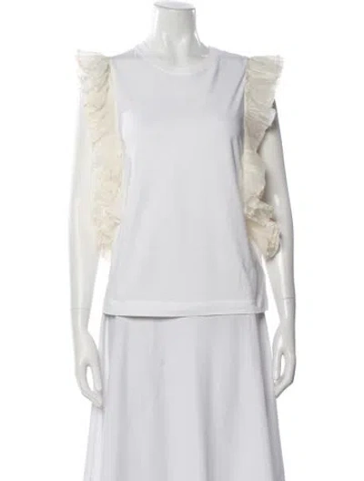 Pre-owned Chloé Silk Crew Neck Top In White