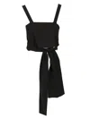 Chloé Silk Crop Top Tops Black