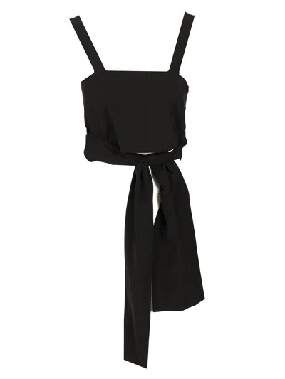 Chloé Silk Crop Top Tops Black