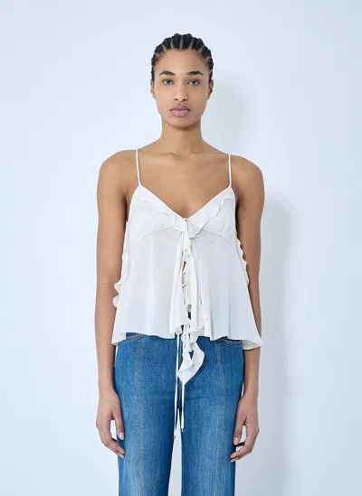 Chloé Women Silk Crop Top In White