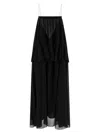 Chloé Knee Length Dress Gold Chain Straps In Black