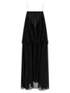Chloé Open-back Embellished Tiered Silk-georgette Maxi Dress In Black
