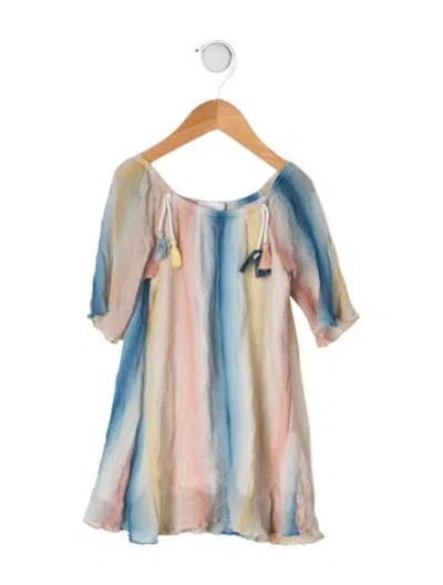 Pre-owned Chloé Babies' Silk Dress In Blue/pink