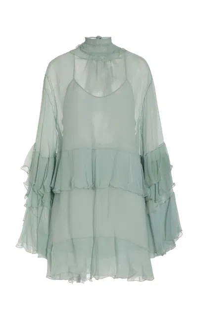 Chloé Silk Dress In Green