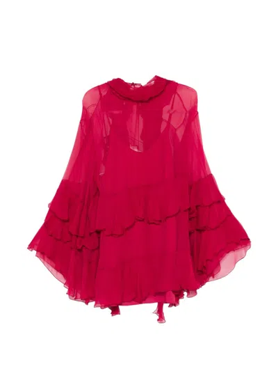 Chloé Silk Dress In Red