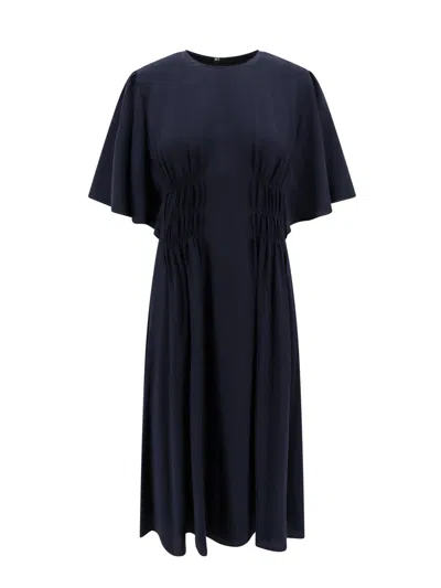CHLOÉ SILK DRESS WITH FRONTAL DRAPERY
