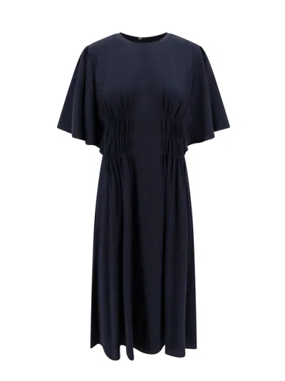 CHLOÉ SILK DRESS WITH FRONTAL DRAPERY