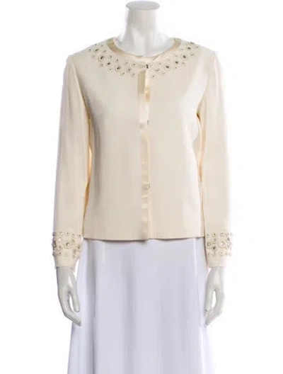 Pre-owned Chloé Silk Evening Jacket In Neutral