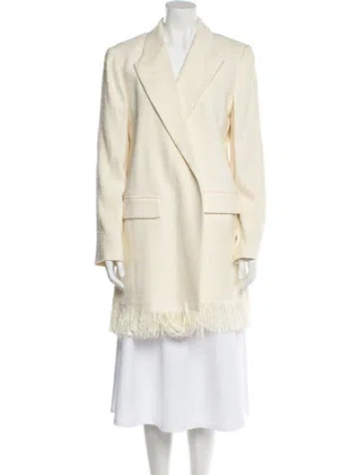 Pre-owned Chloé Silk Faux Fur Coat In Neutral
