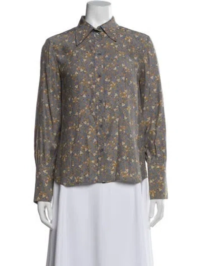 Pre-owned Chloé Silk Floral Print Blouse In Multi