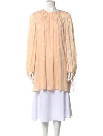 Pre-owned Chloé Silk Floral Print Blouse In Neutral