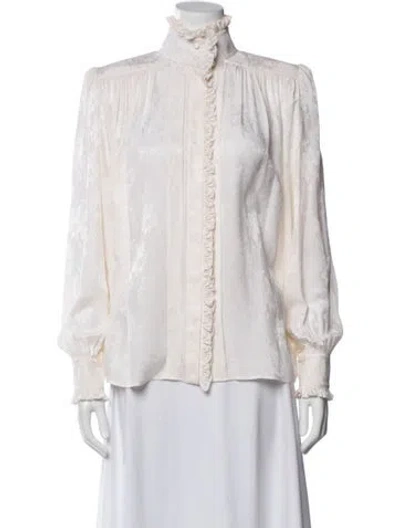 Pre-owned Chloé Silk Floral Print Blouse In Neutral