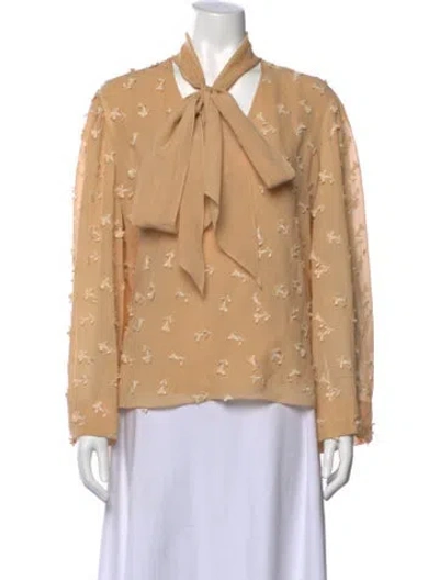 Pre-owned Chloé Silk Floral Print Blouse In Neutral