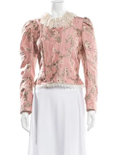 Pre-owned Chloé Silk Floral Print Evening Jacket W/ Tags In Pink