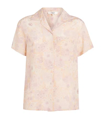 Chloé Silk Floral Print Shirt In Animal Print