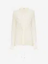 Chloé Lace-trimmed Ruffled Silk Blouse