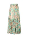 Chloé Pleated Tiered Floral-print Silk-chiffon Maxi Skirt