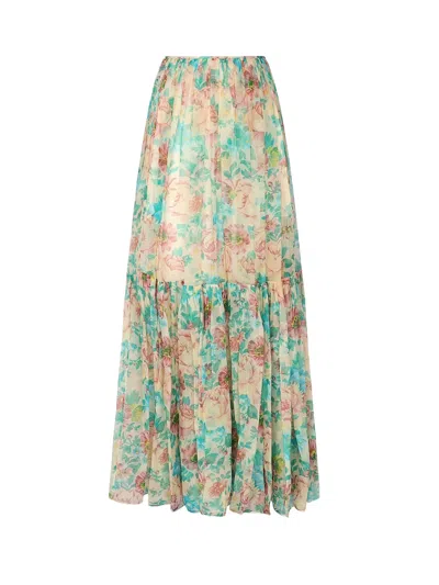 CHLOÉ SILK GATHERED MAXI SKIRT