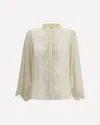 Chloé Silk Georgette And Lace Blouse In White