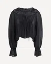 Chloé Women Silk Georgette And Lace Top In Black