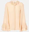Chloé Silk Georgette Blouse In Brown